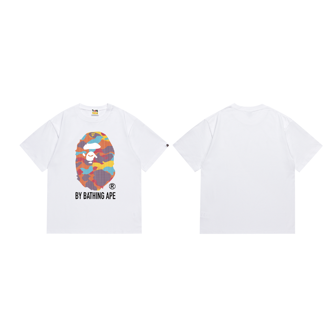Bathing Shark and ape head print T-Shirt NextBlock