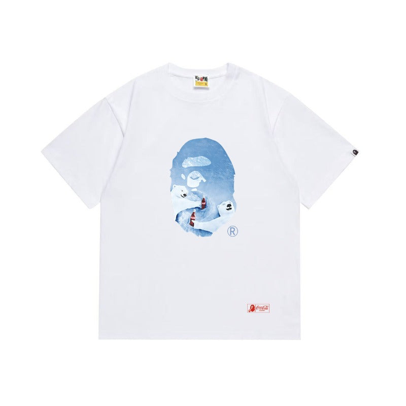 Bathing Shark and ape head print T Shirts NextBlock