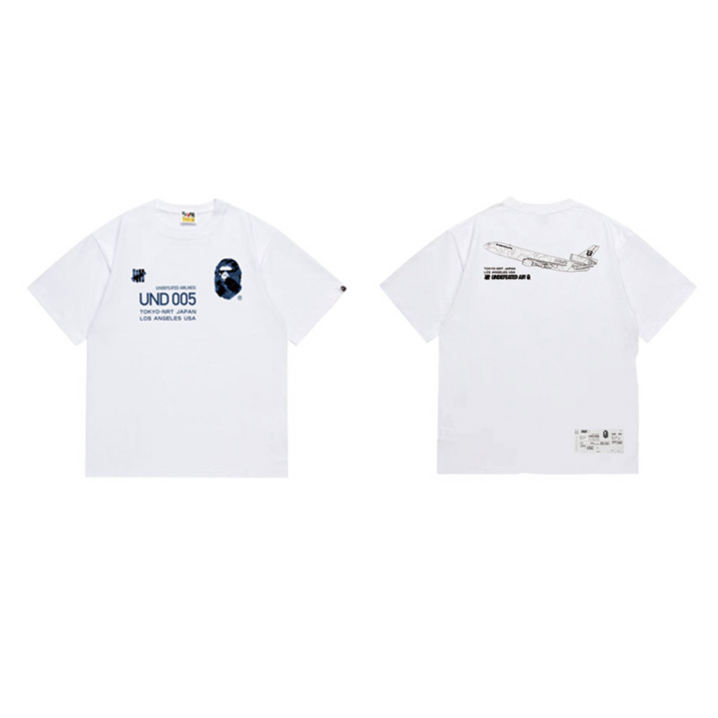 Bathing Shark and ape head print T-Shirt NextBlock
