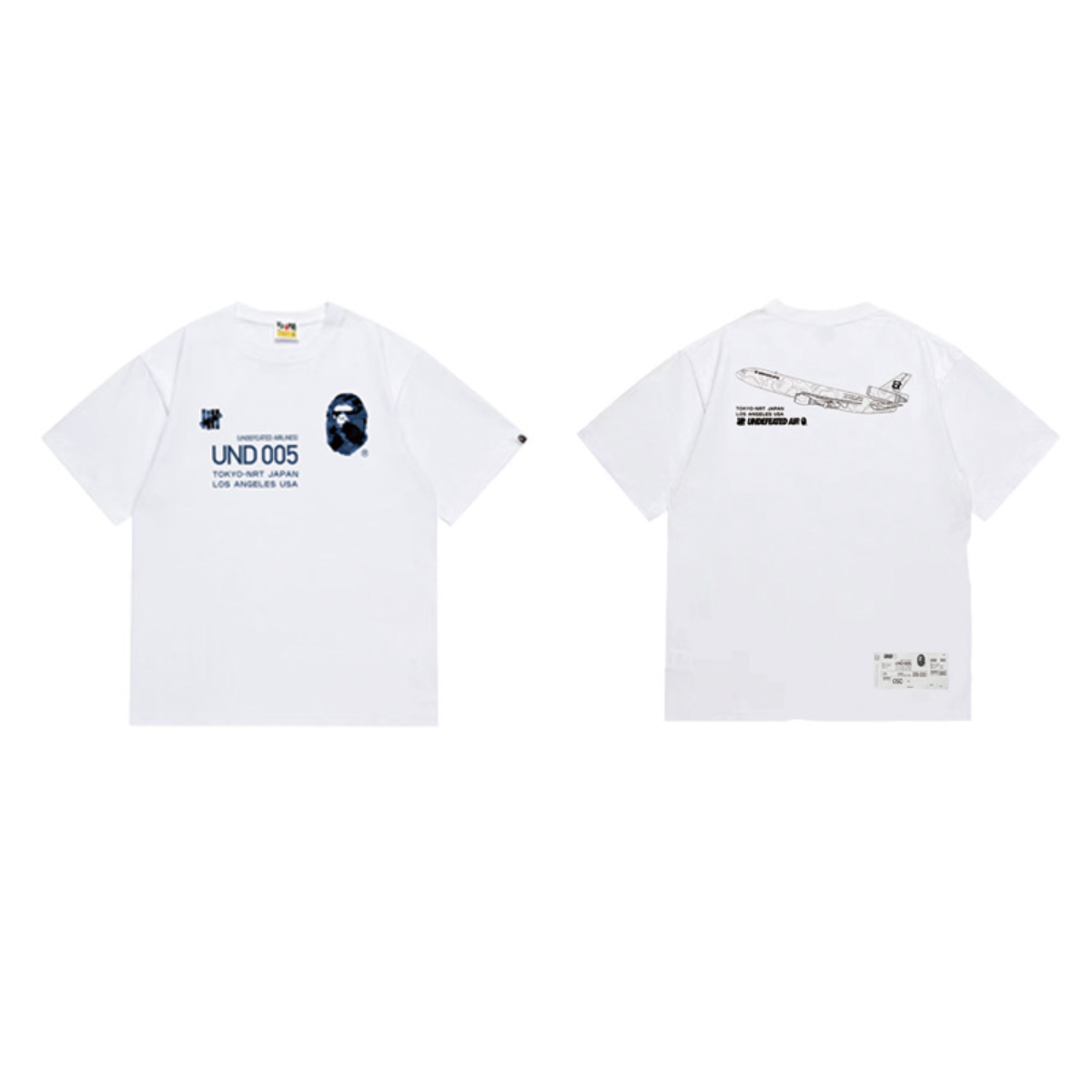 Bathing Shark and ape head print T-Shirt NextBlock