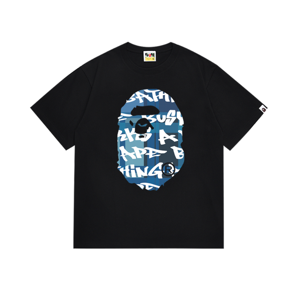 Bathing Shark and ape head print T-Shirt NextBlock