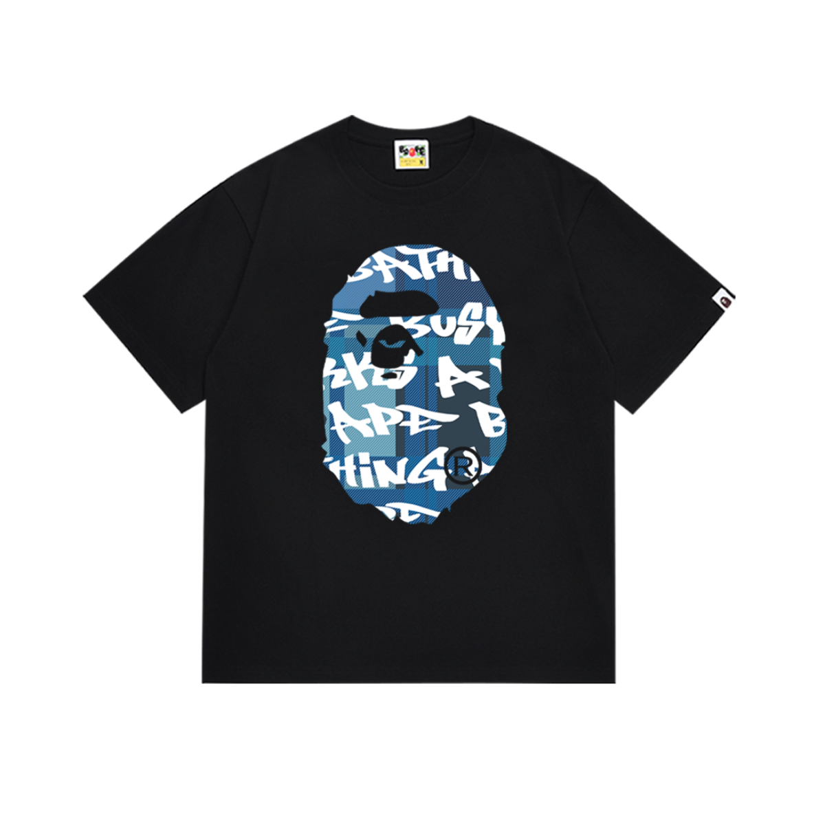 Bathing Shark and ape head print T-Shirt NextBlock