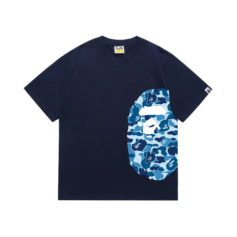 Bathing Shark and ape head print T Shirts NextBlock
