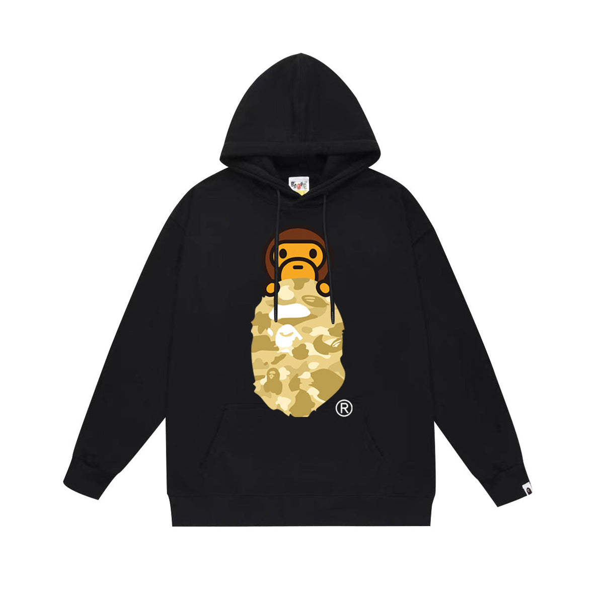 Bathing Shark and ape head print Hoodie Autumn / Winter Letter Print Loose Hoodie Pullover Ape Sweater NextBlock