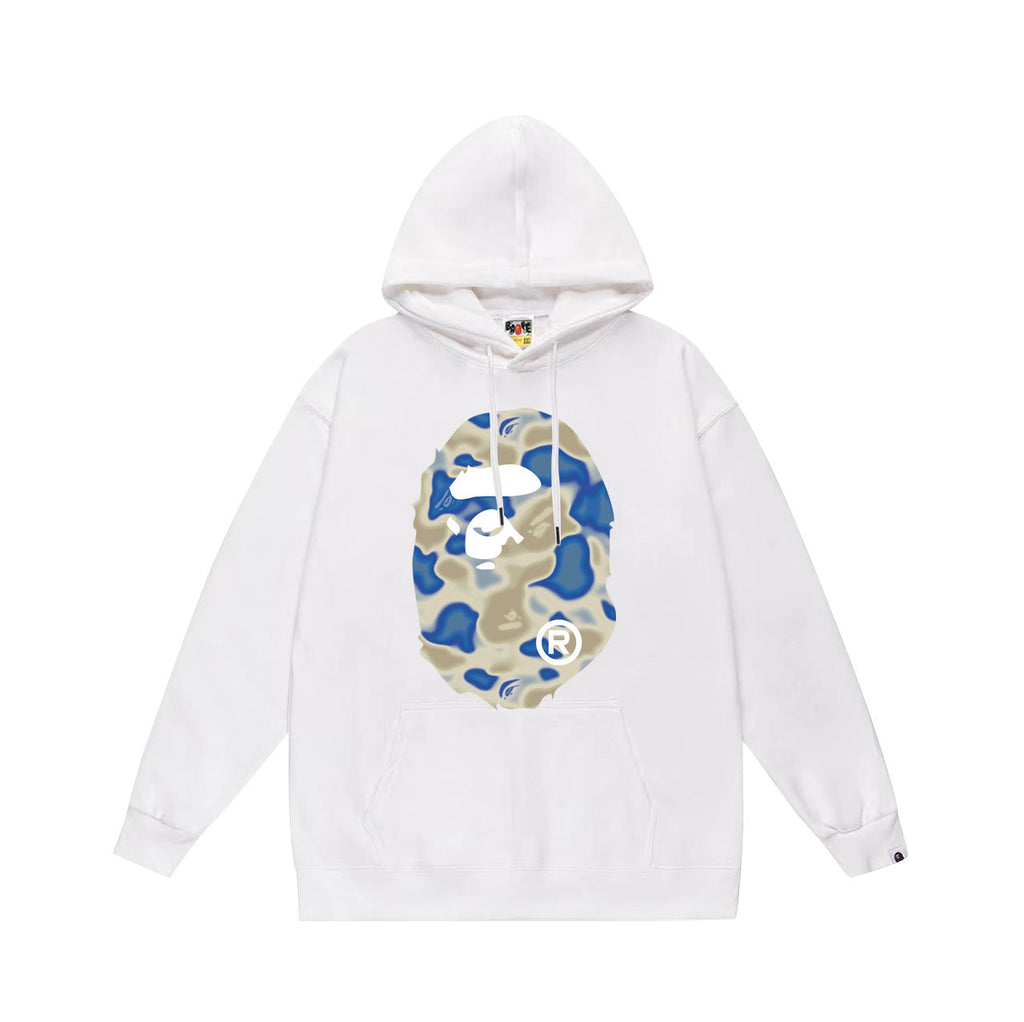 Bathing Shark and ape head print Hoodie Autumn / Winter Letter Print Loose Hoodie Pullover Ape Sweater NextBlock