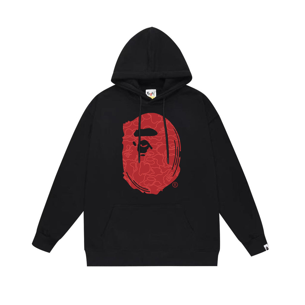 Bathing Shark and ape head print Hoodie Autumn / Winter Letter Print Loose Hoodie Pullover Ape Sweater NextBlock