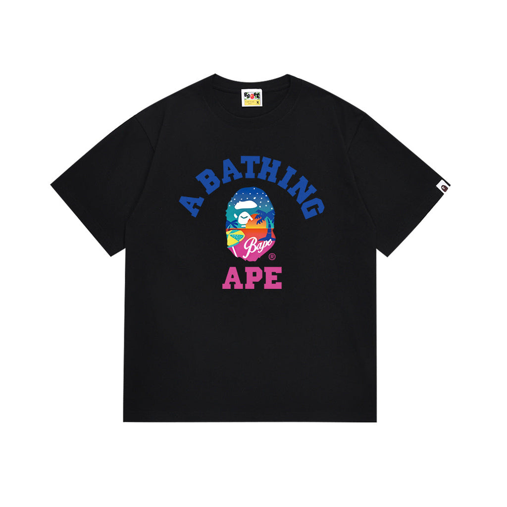 BAPE Bathing Shark and ape head print T Shirt NextBlock