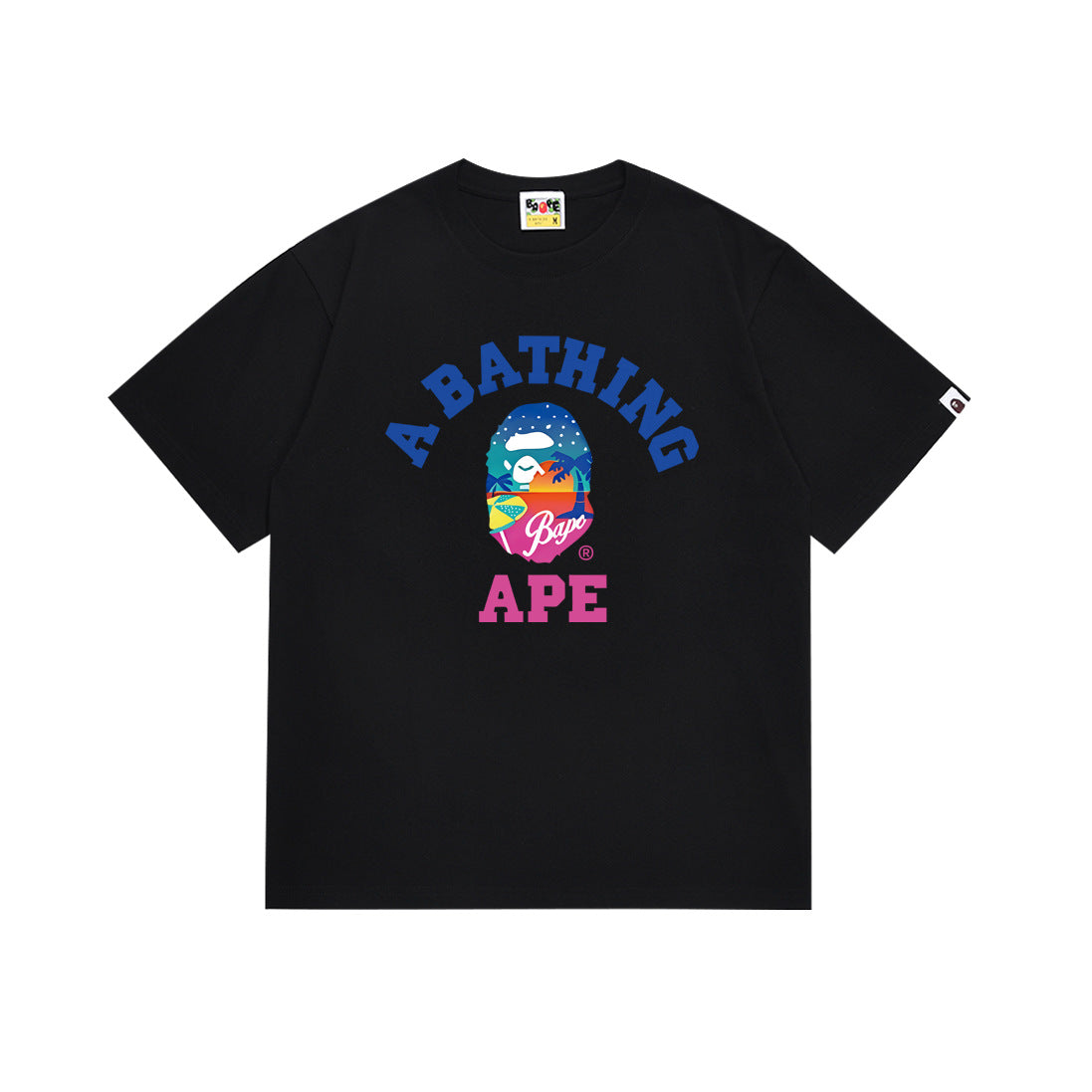 BAPE Bathing Shark and ape head print T Shirt NextBlock