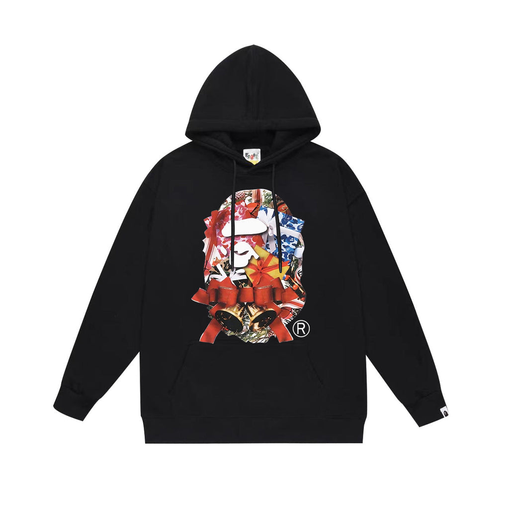 Bathing Shark and ape head print Hoodie Fall / Winter Hooded Sweater NextBlock