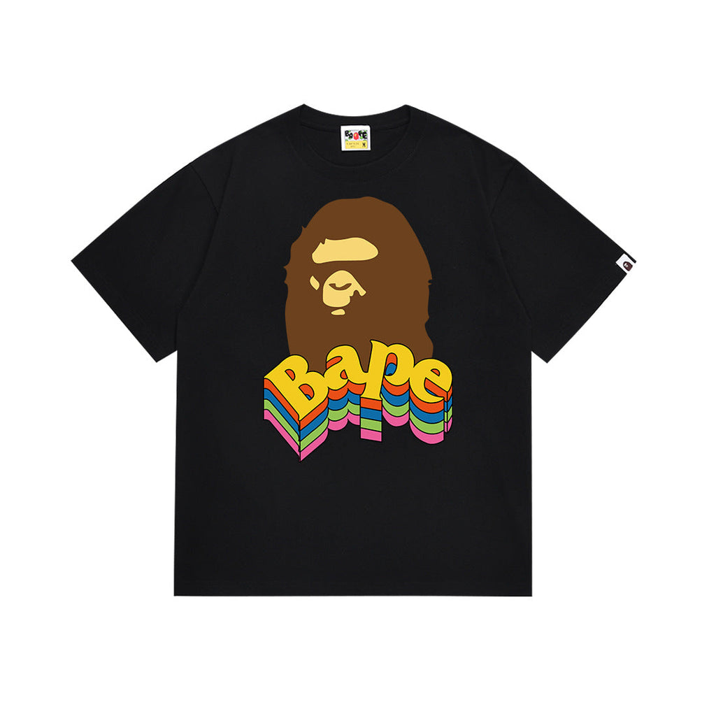 BAPE Bathing Shark and ape head print T Shirt NextBlock
