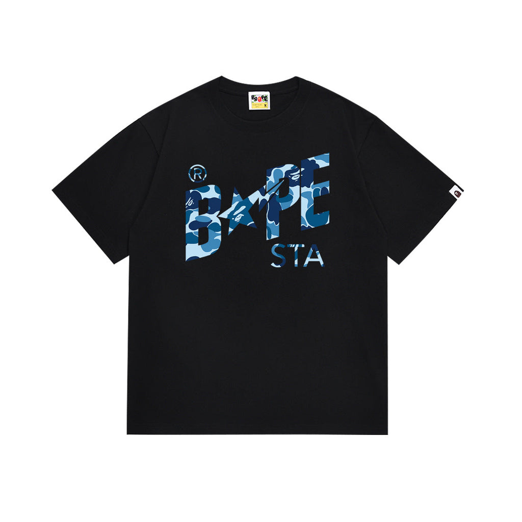 BAPE Bathing Shark and ape head print T Shirt NextBlock