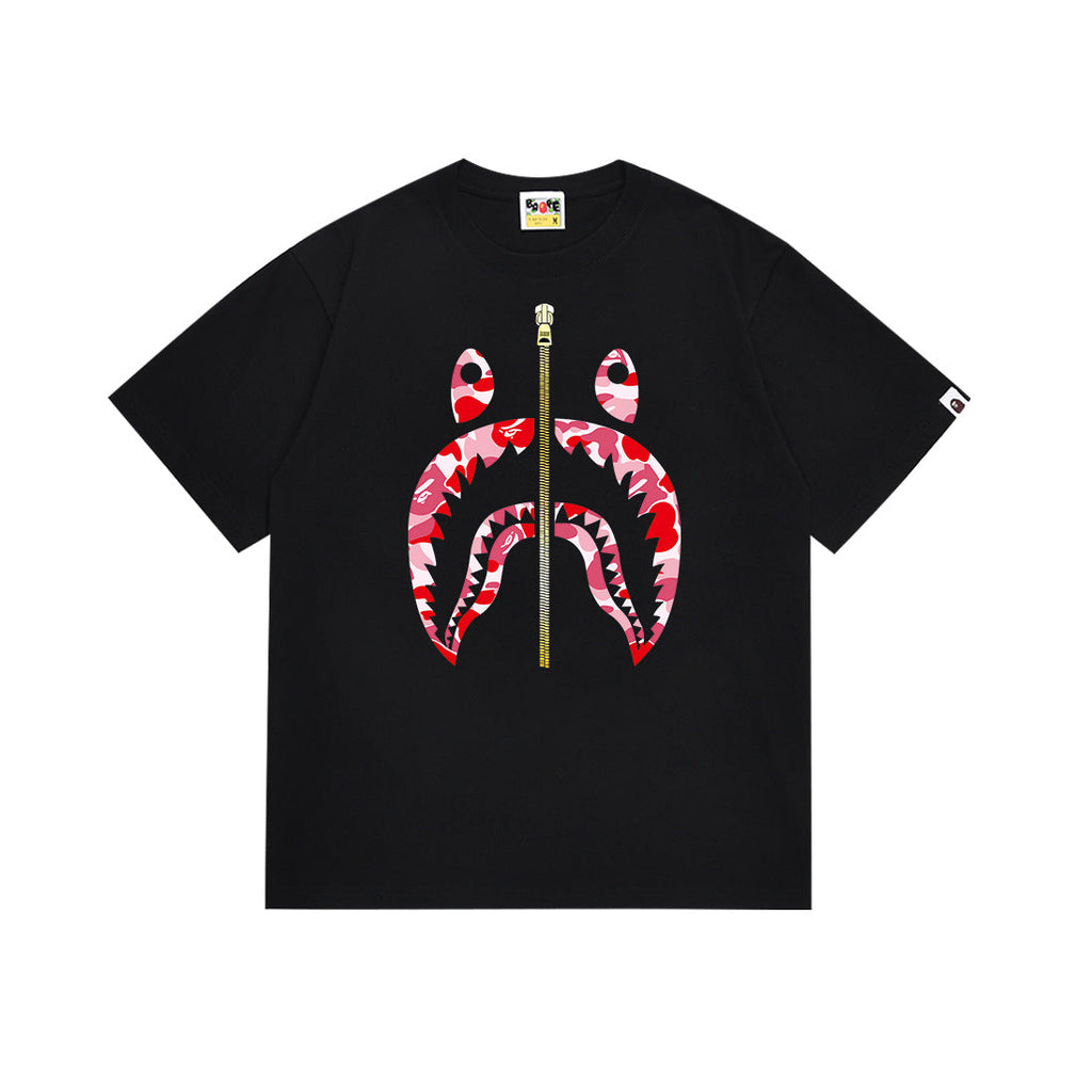 BAPE Bathing Shark and ape head print T Shirt NextBlock