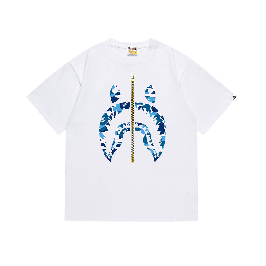 BAPE Bathing Shark and ape head print T Shirt NextBlock