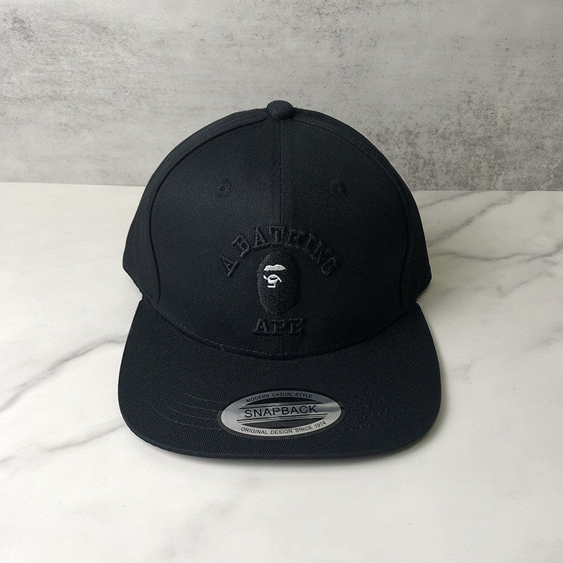 Bathing Shark and ape head print Hat Embroidered Round Label Baseball Cap Hard Top Street Hip Hop Flat Edge Cap NextBlock