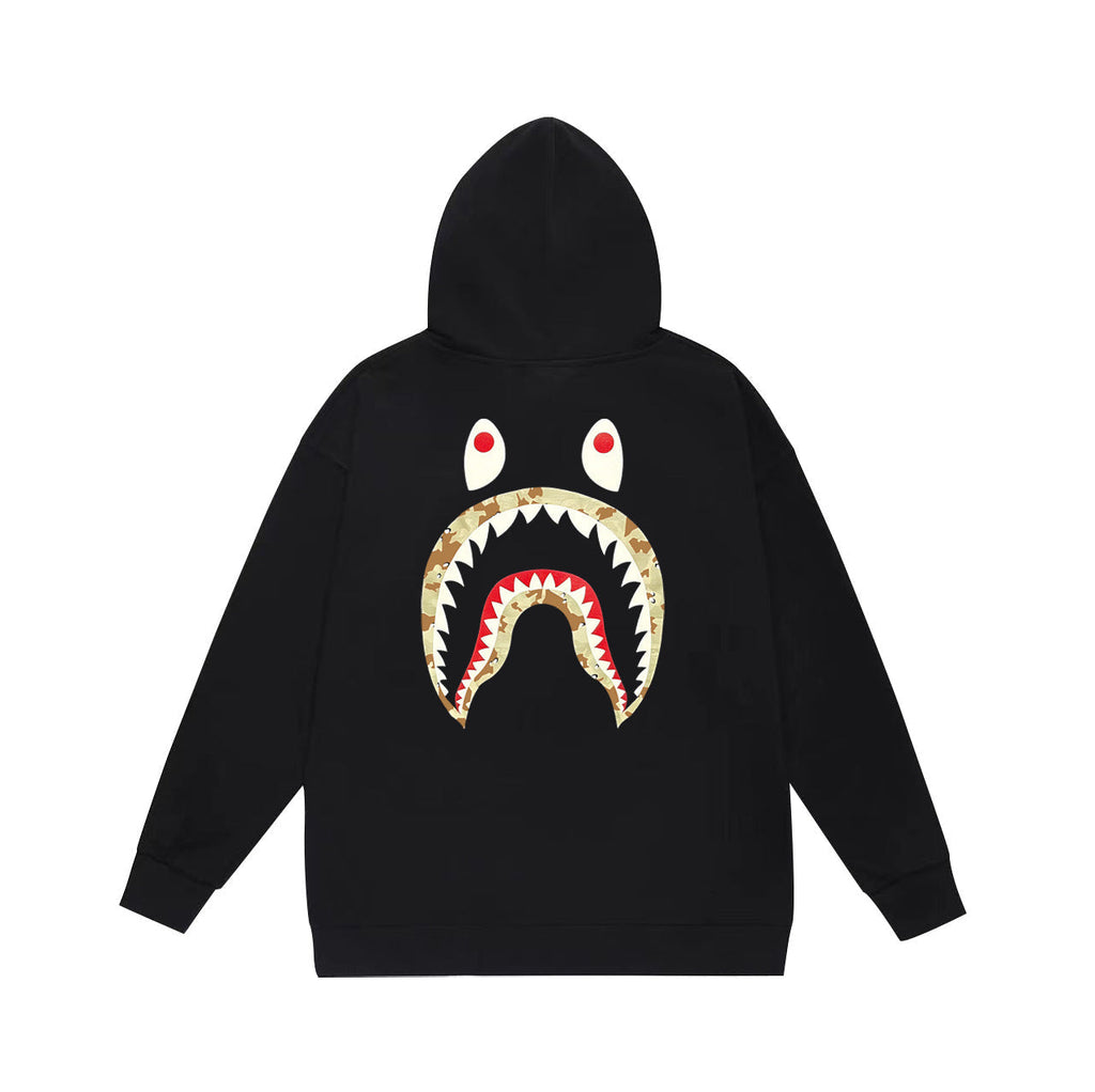 Bathing Shark and ape head print Hoodie Autumn / Winter Letter Print Loose Hoodie Pullover Ape Sweater NextBlock