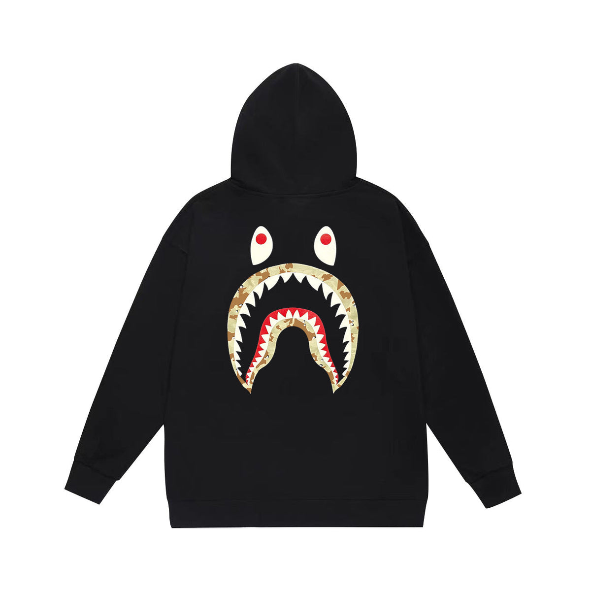 Bathing Shark and ape head print Hoodie Autumn / Winter Letter Print Loose Hoodie Pullover Ape Sweater NextBlock