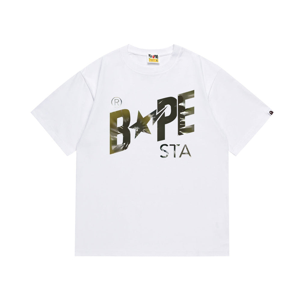 BAPE Bathing Shark and ape head print T Shirt NextBlock