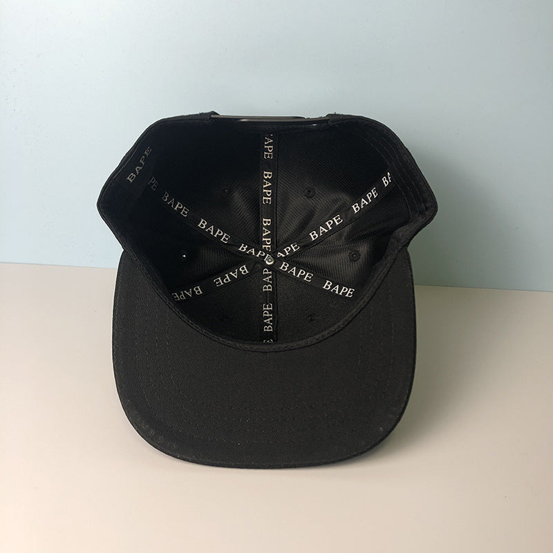 Bathing Shark and ape head print Hat Ape Head Cap Versatile Flat Edge Baseball Cap NextBlock