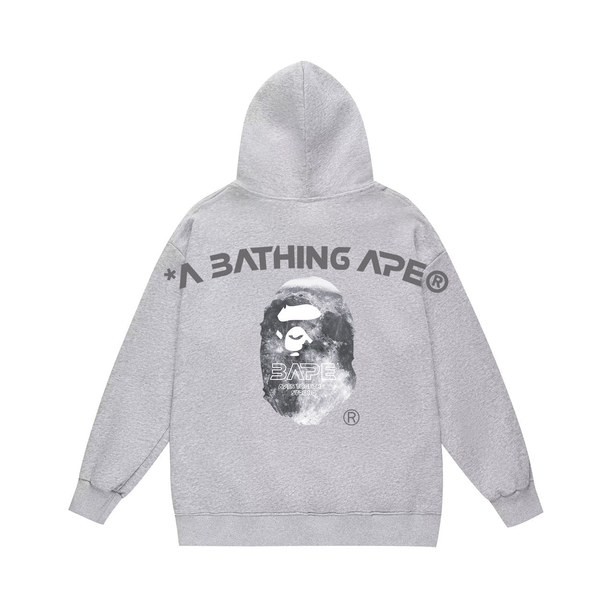 Bathing Shark and ape head print Hoodie Autumn / Winter Letter Print Loose Hoodie Pullover Ape Sweater NextBlock