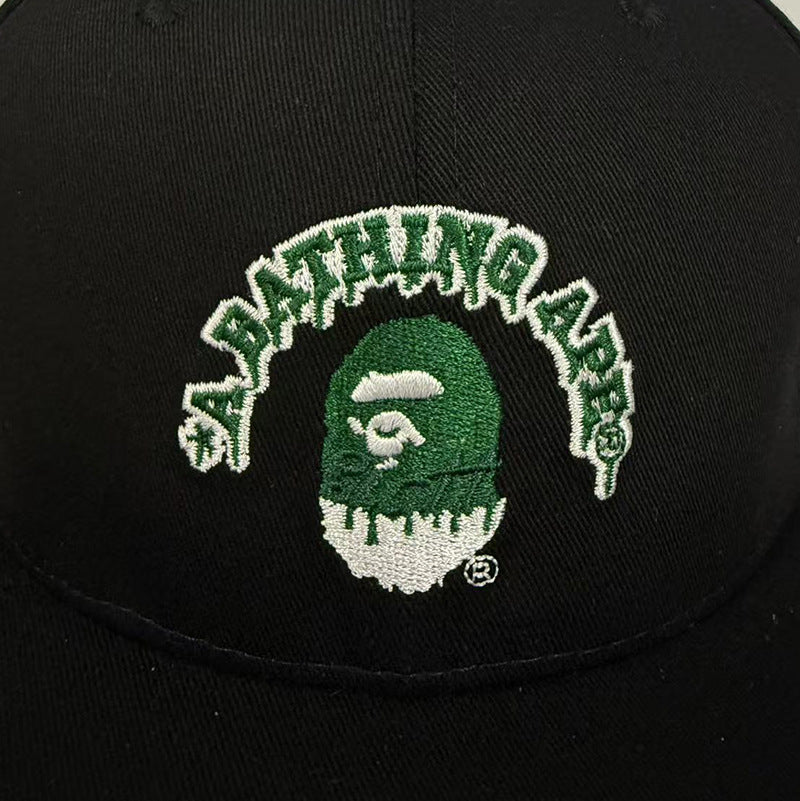 Bathing Shark and ape head print Hat Ape Head Flat Edge Cap Men's Baseball Cap Sunshade Sun Protection Cap NextBlock