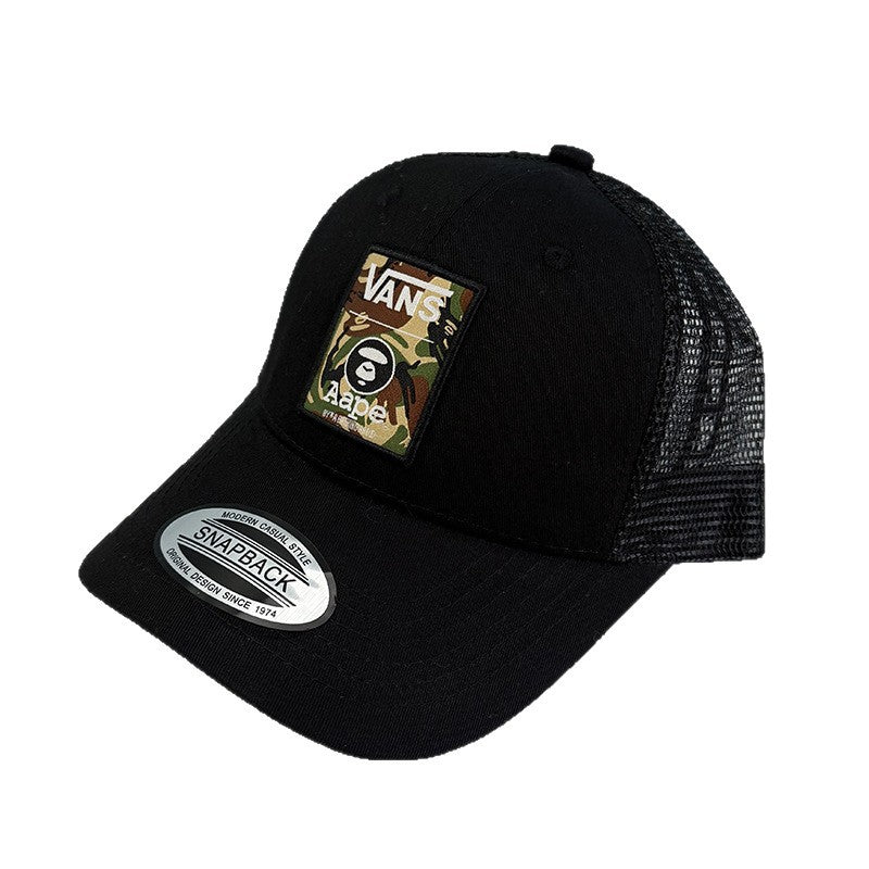 Bathing Shark and ape head print Hat Ape Head Cap Shade Breathable Baseball Net Cap NextBlock