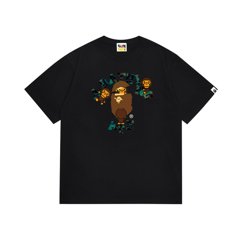 BAPE Bathing Shark and ape head print T Shirt NextBlock