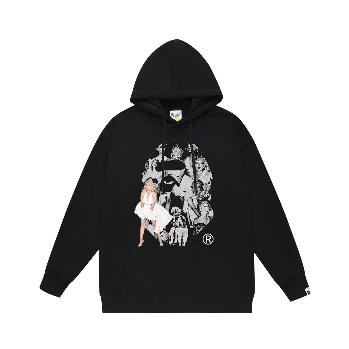 Bathing Shark and ape head print Hoodie Autumn / Winter Letter Print Loose Hoodie Pullover Ape Sweater NextBlock