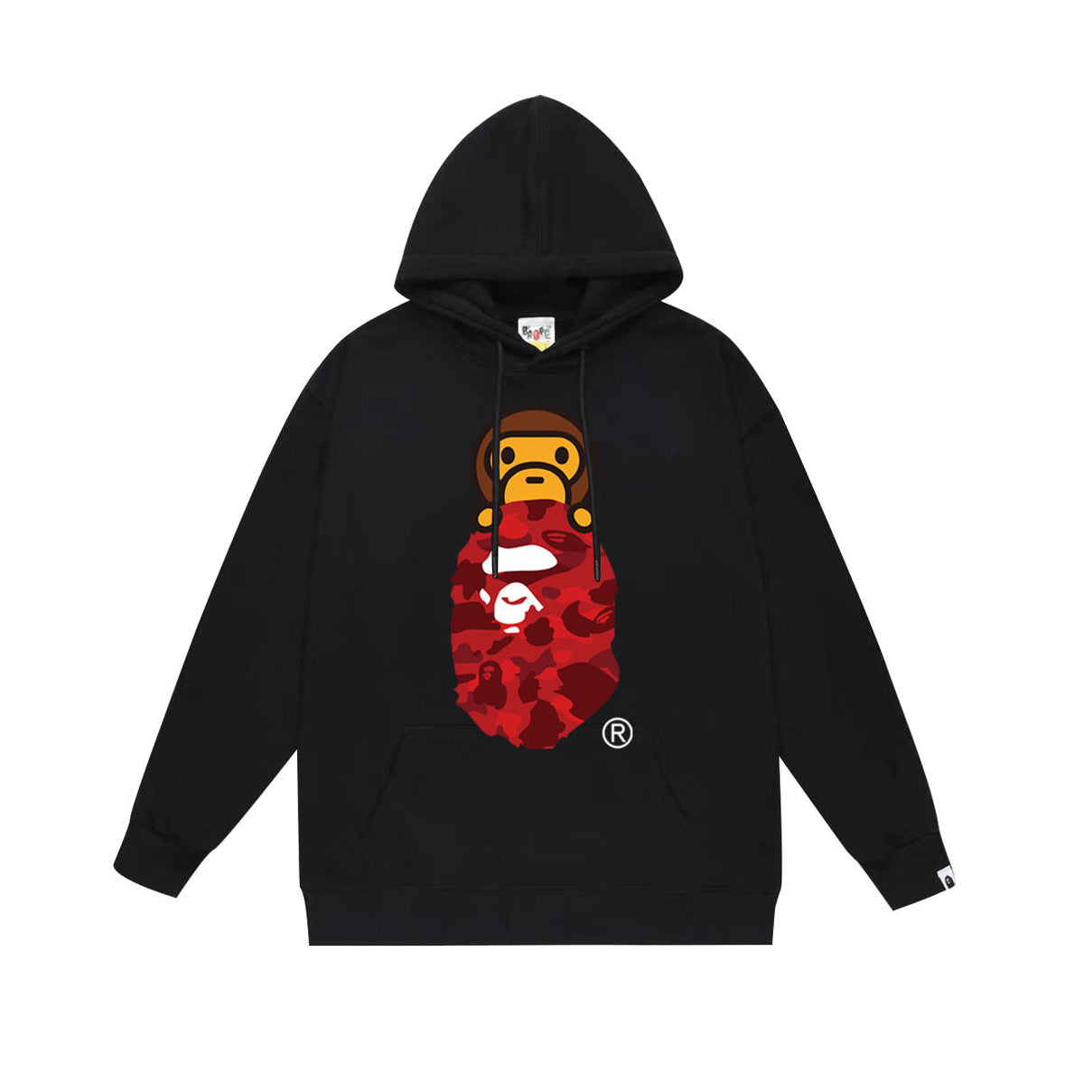 Bathing Shark and ape head print Hoodie Autumn / Winter Letter Print Loose Hoodie Pullover Ape Sweater NextBlock