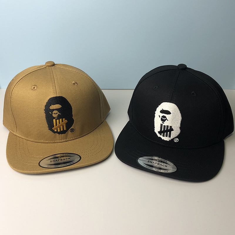 Bathing Shark and ape head print Hat Trendy brand ape head baseball cap Girls five bars flat edge hat Men's Japanese aap NextBlock