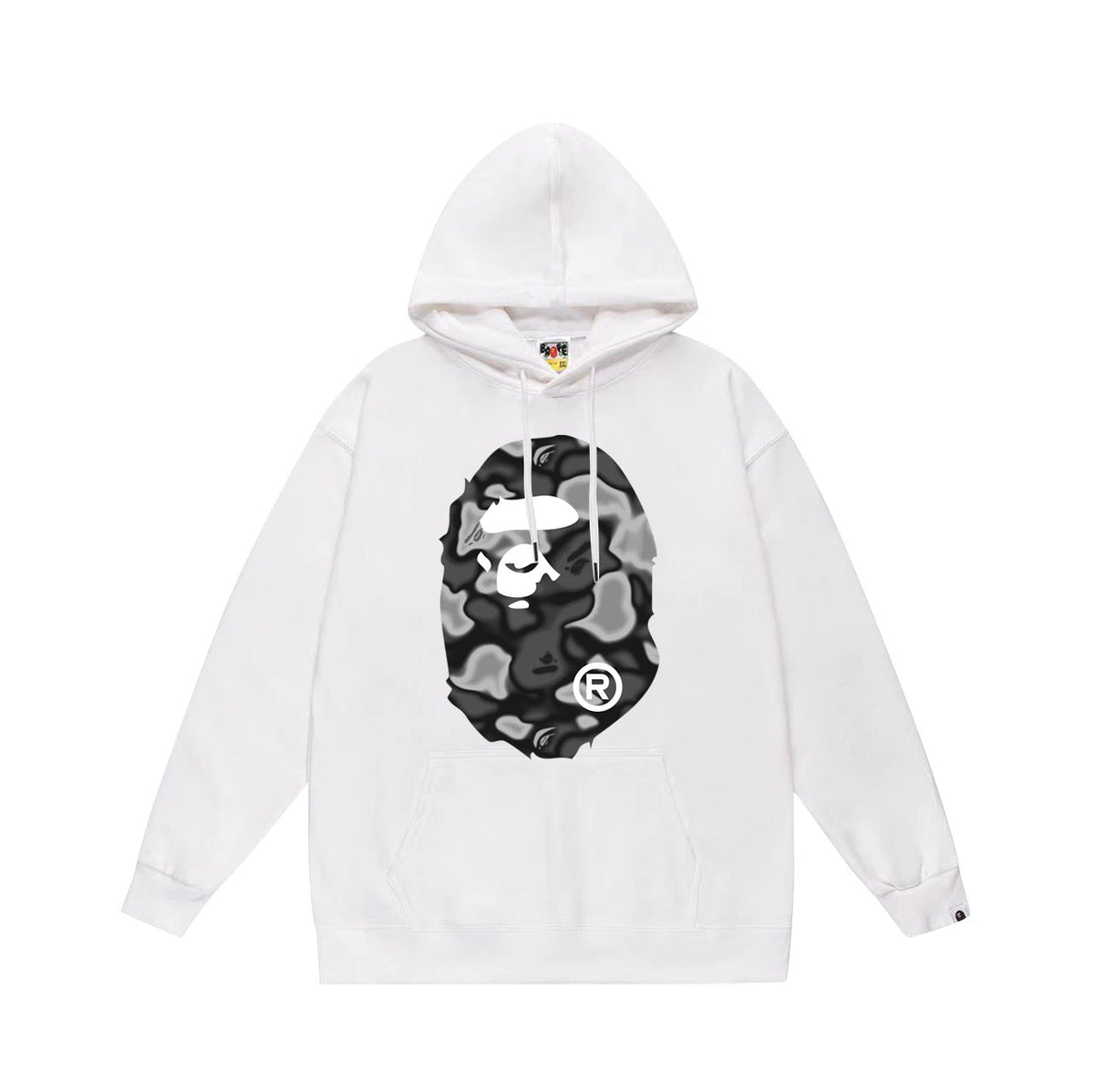 Bathing Shark and ape head print Hoodie Autumn / Winter Letter Print Loose Hoodie Pullover Ape Sweater NextBlock