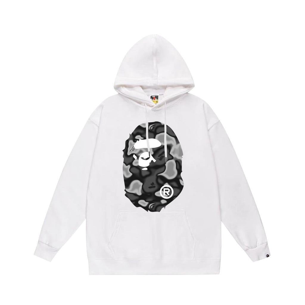 Bathing Shark and ape head print Hoodie Autumn / Winter Letter Print Loose Hoodie Pullover Ape Sweater NextBlock