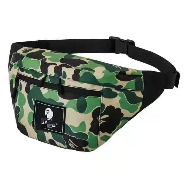 Bathing Shark and ape head print Bag Camouflage Ape Head Large Waist Bag Waterproof Breast Bag NextBlock
