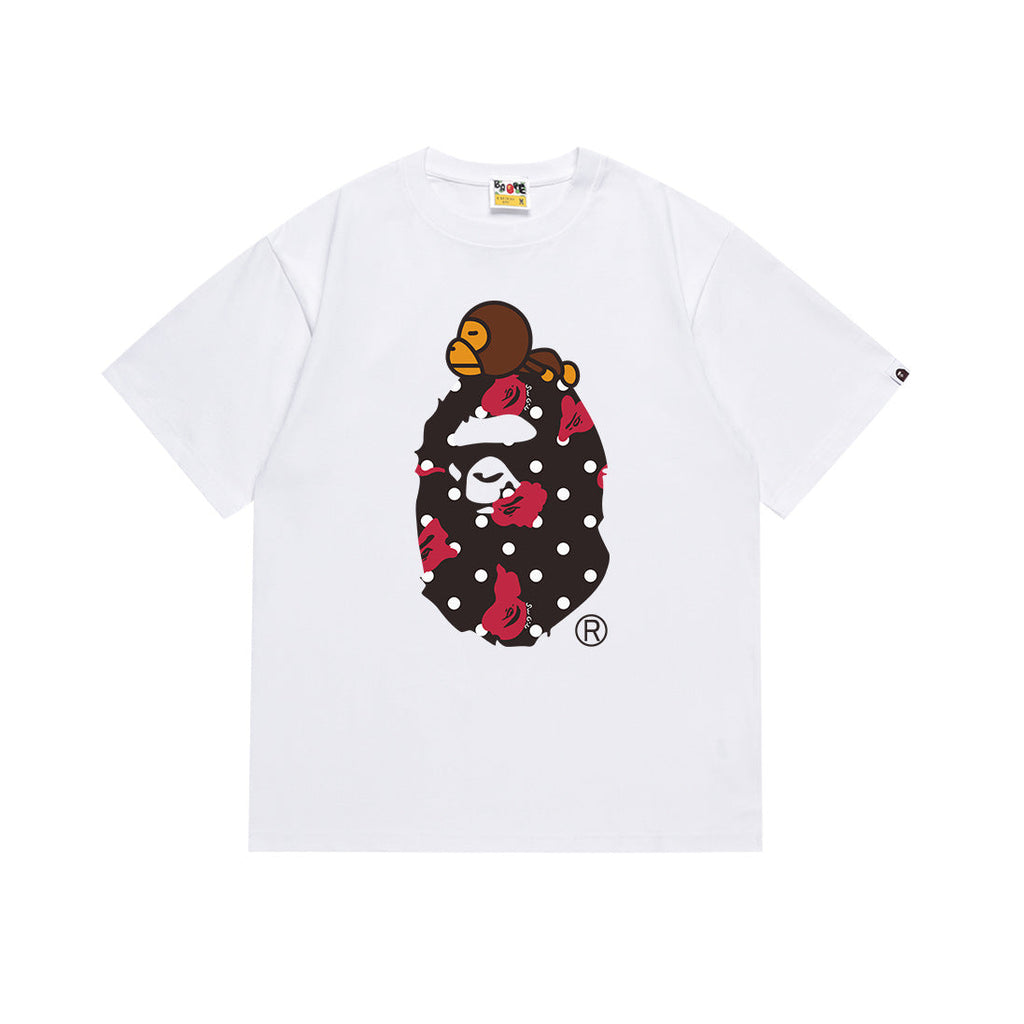 BAPE Bathing Shark and ape head print T Shirt NextBlock