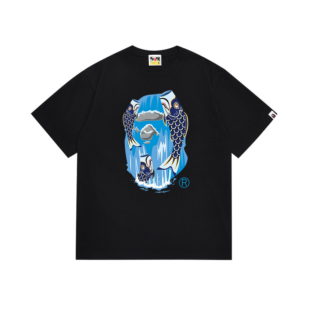 BAPE Bathing Shark and ape head print T Shirt NextBlock