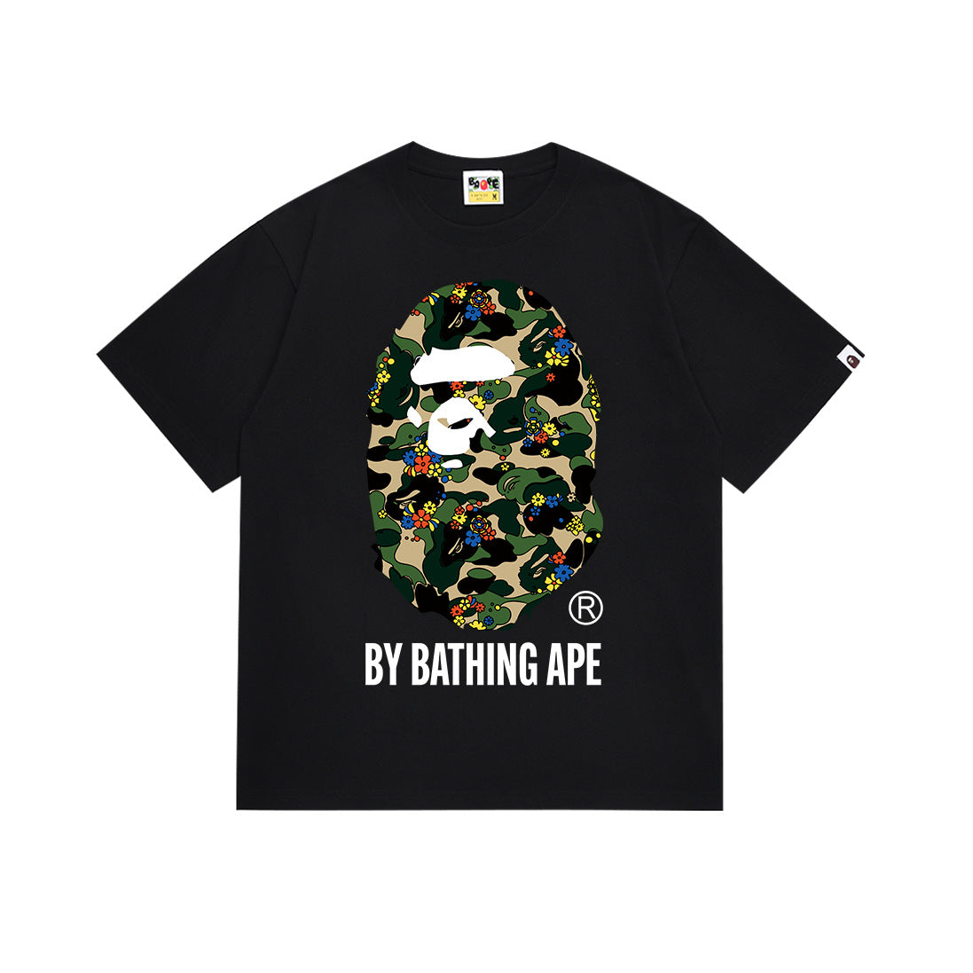 BAPE Bathing Shark and ape head print T Shirt NextBlock