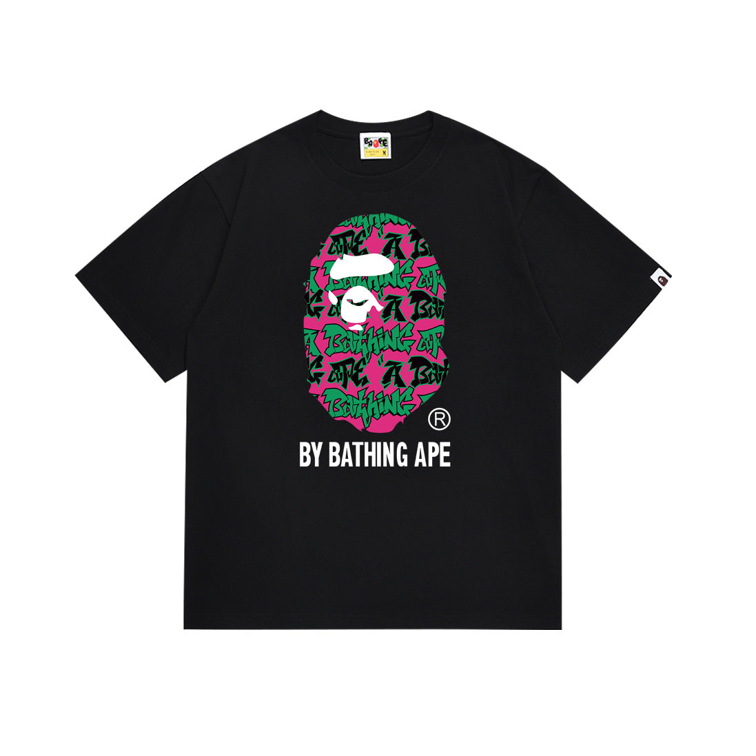 BAPE Bathing Shark and ape head print T Shirt NextBlock