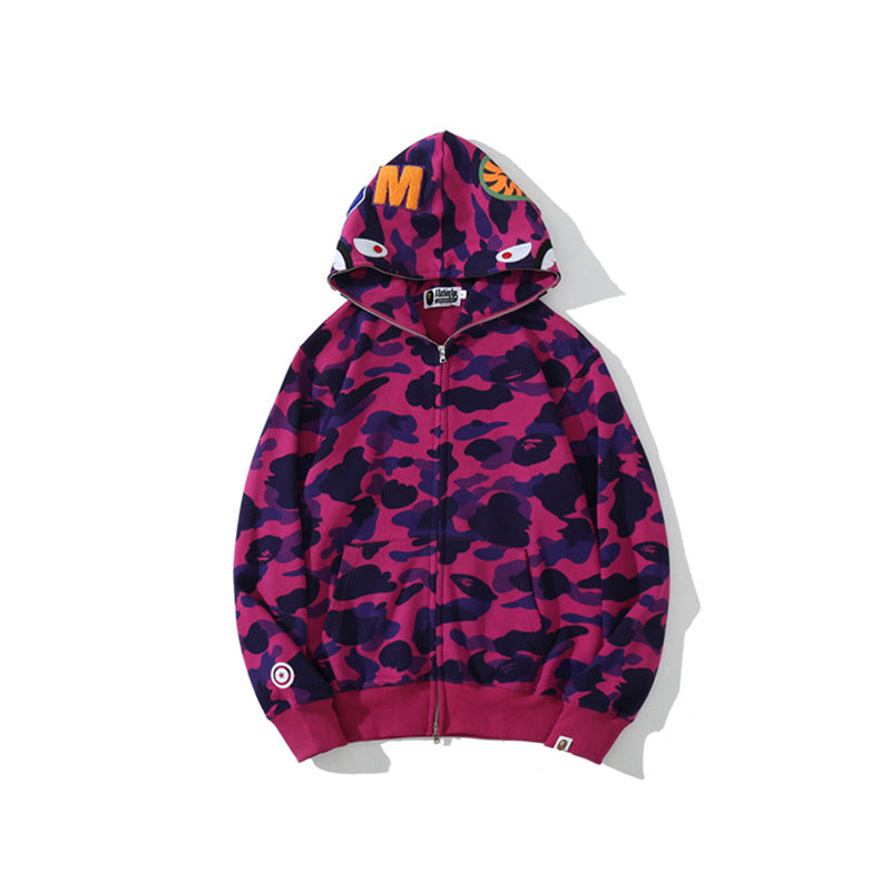 Ape Hoodie Classic Camo Shark Hooded Cardigan Zip Embroidery NextBlock