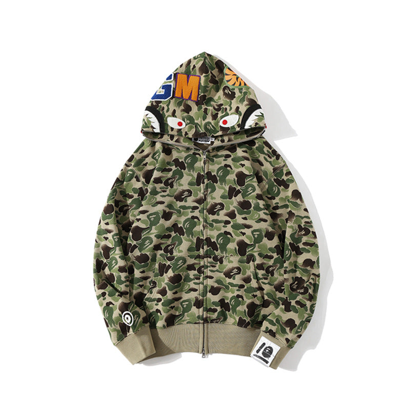 Bathing Shark and ape head print Hoodie Wind Ink Camouflage 10th Anniversary Limited Edition NextBlock
