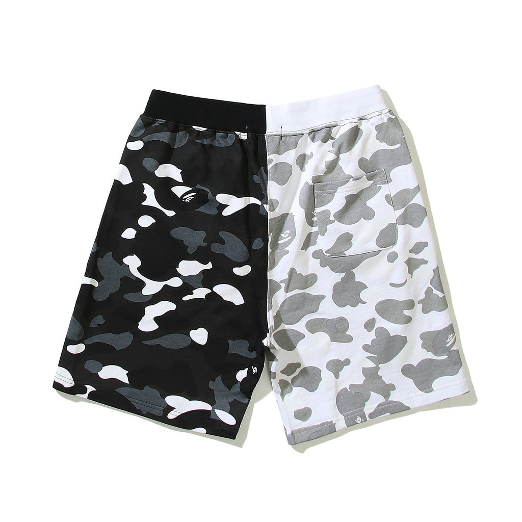 Bathing Shark and ape head print Shorts Yin Yang luminous shark five-point pants straight beach pants NextBlock