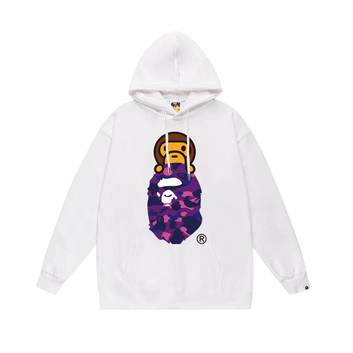 Bathing Shark and ape head print Hoodie Autumn / Winter Letter Print Loose Hoodie Pullover Ape Sweater NextBlock