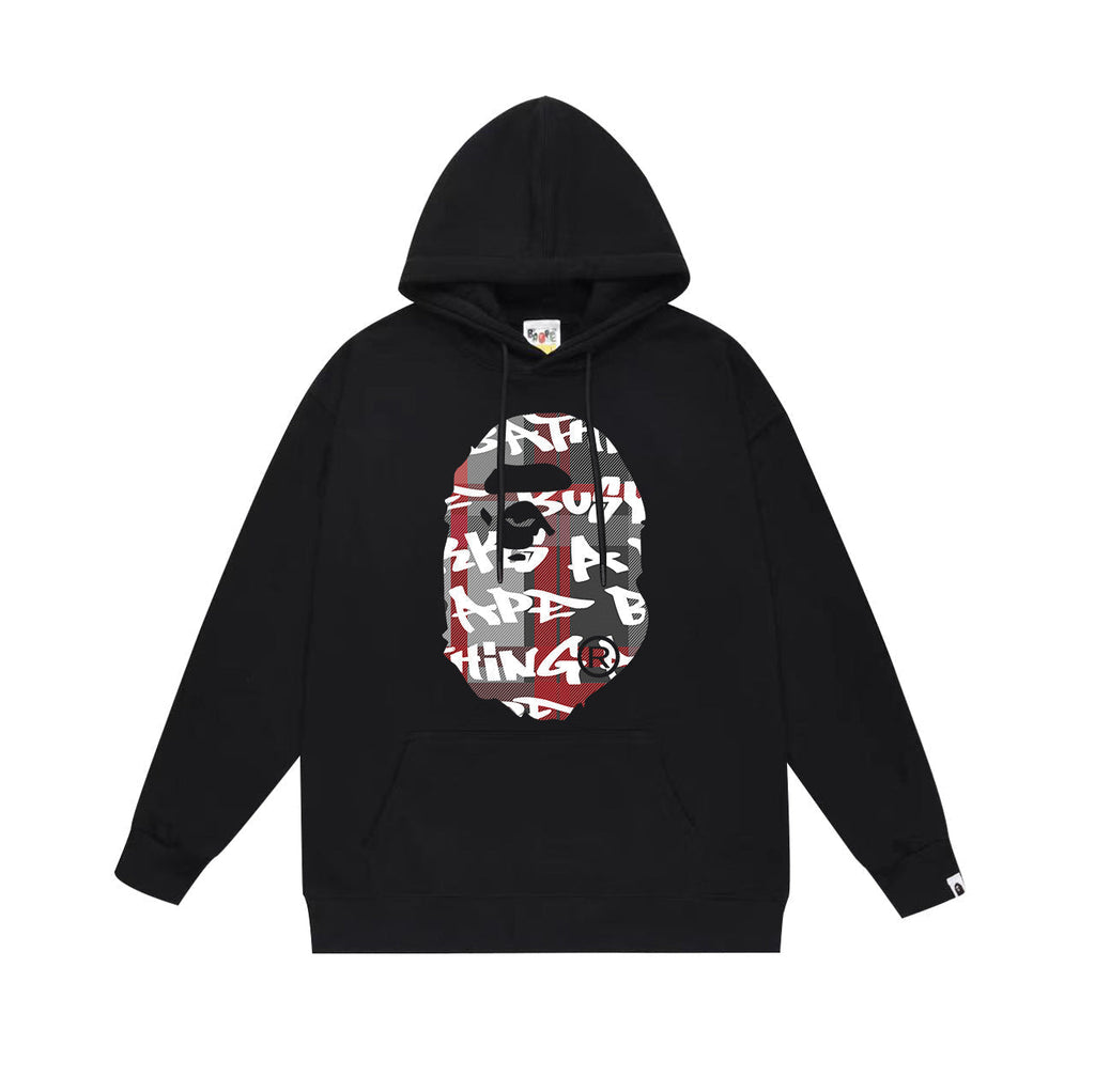 Bathing Shark and ape head print Hoodie Fall / Winter Hooded Sweater NextBlock
