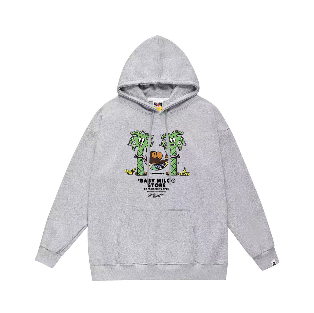 Bathing Shark and ape head print Hoodie Autumn / Winter Letter Print Loose Hoodie Pullover Ape Sweater NextBlock