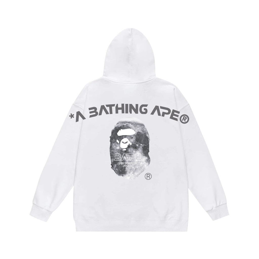 Bathing Shark and ape head print Hoodie Autumn / Winter Letter Print Loose Hoodie Pullover Ape Sweater NextBlock