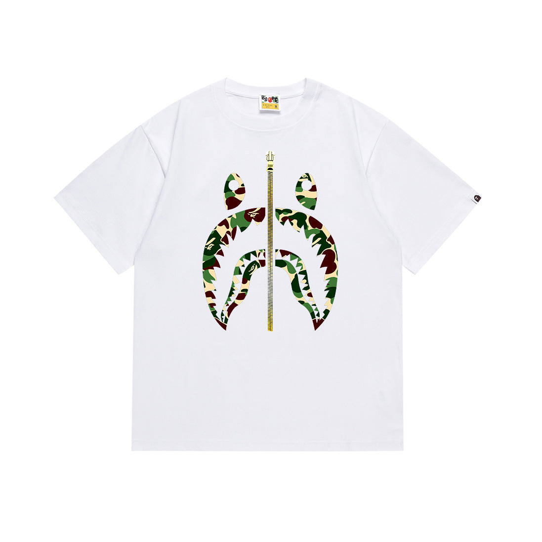 BAPE Bathing Shark and ape head print T Shirt NextBlock