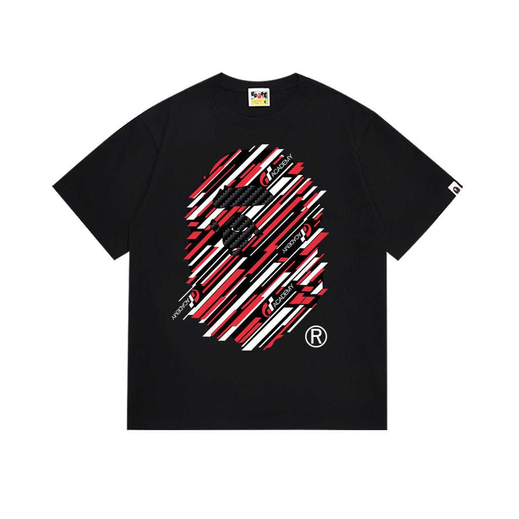 BAPE Bathing Shark and ape head print T Shirt NextBlock