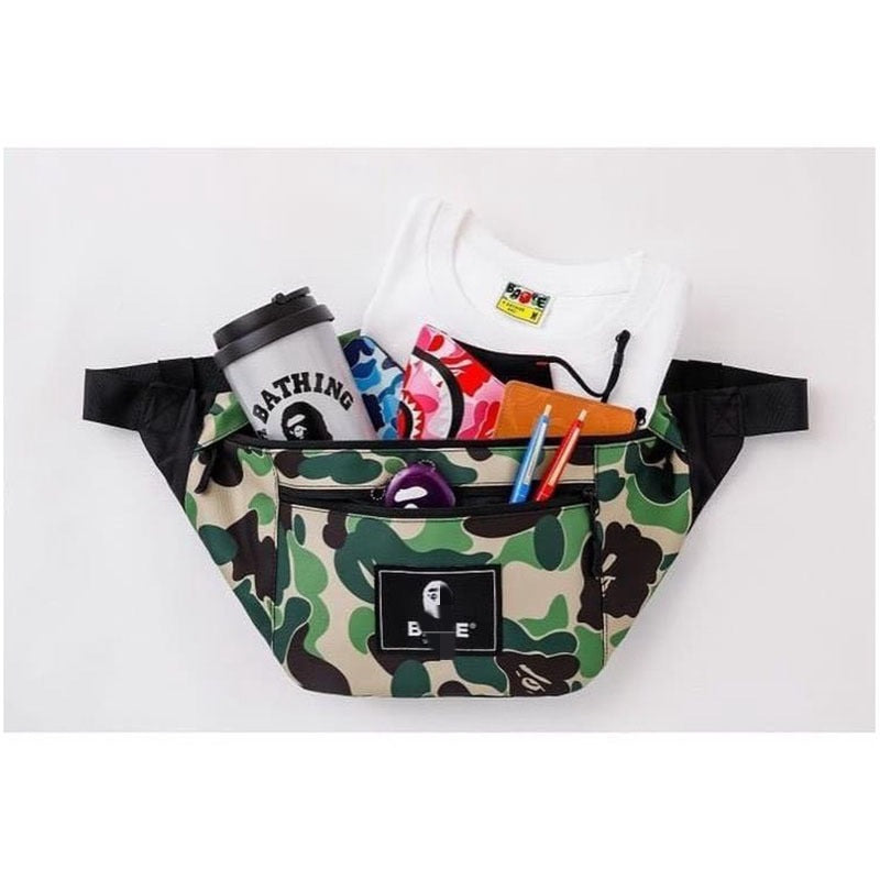 Bathing Shark and ape head print Bag Camouflage Ape Head Large Waist Bag Waterproof Breast Bag NextBlock