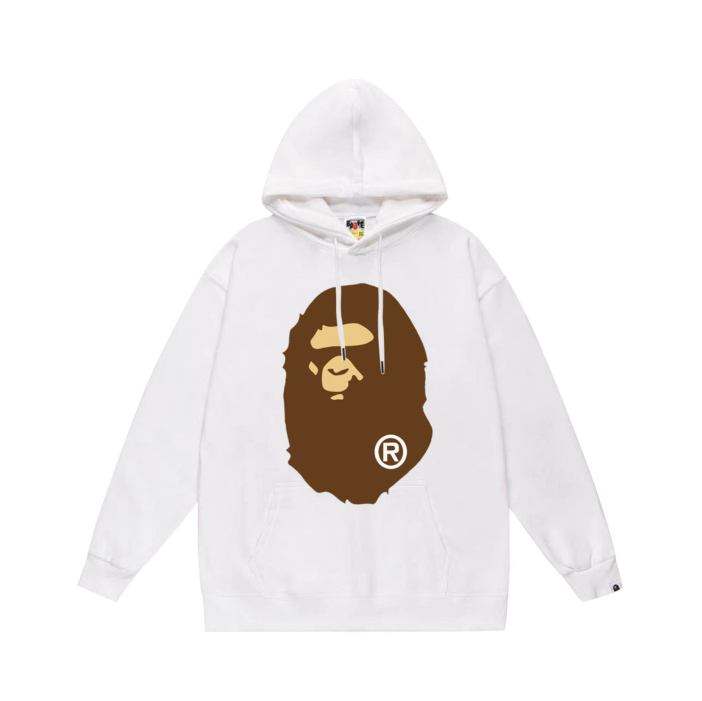 Bathing Shark and ape head print Hoodie Autumn / Winter Letter Print Loose Hoodie Pullover Ape Sweater NextBlock