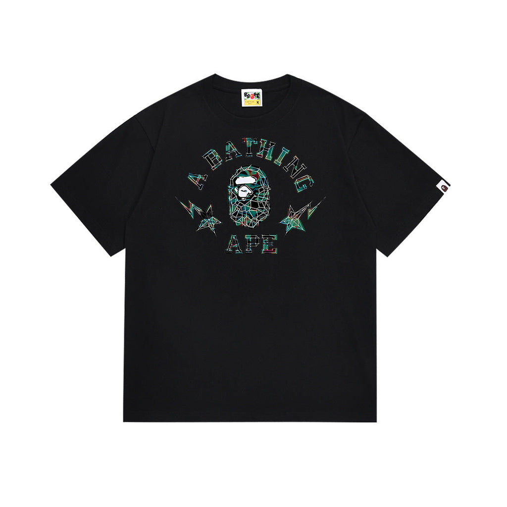 BAPE Bathing Shark and ape head print T Shirt NextBlock