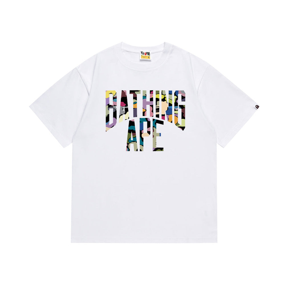 BAPE Bathing Shark and ape head print T Shirt NextBlock