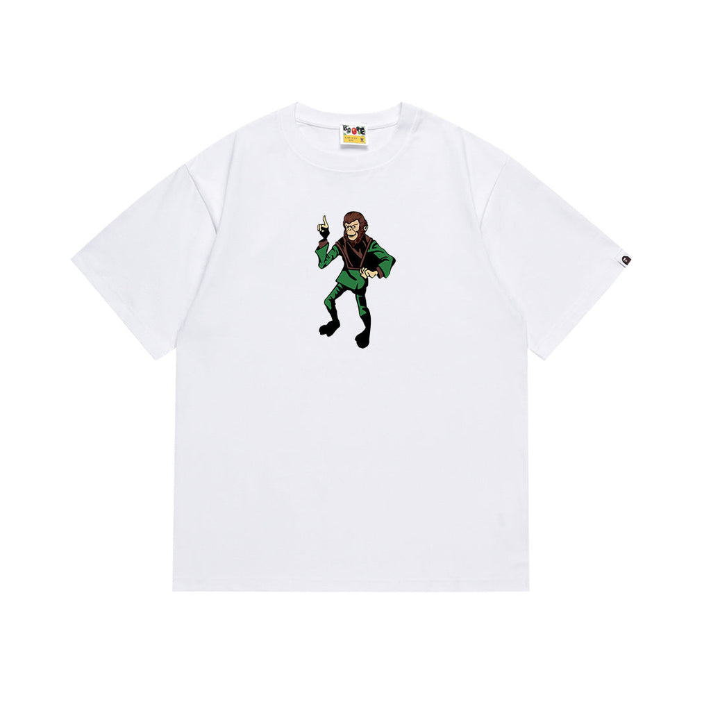 BAPE Bathing Shark and ape head print T Shirt NextBlock